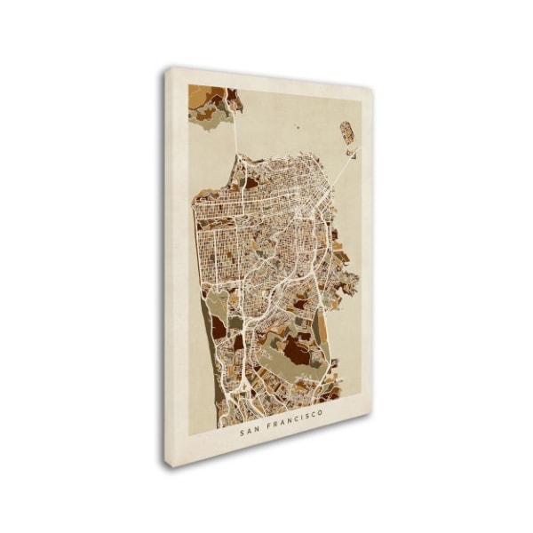 Michael Tompsett 'San Francisco City Street Map' Canvas Art,12x19